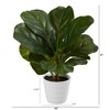 Nearly Natural 11-in Fiddle Leaf Artificial Plant in White Planter (Real Touch) - 2 of 4