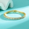 18K Yellow and White Gold Simulated Diamond Tennis Bracelet - 3 of 4