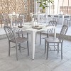 ADILE Modern Metal Dining Chairs Set of 2, Silver - 3 of 4