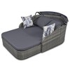 Nestfair Wicker Outdoor Double Lounge Day Bed with Adjustable Canopy and Cushions Gray - 4 of 4
