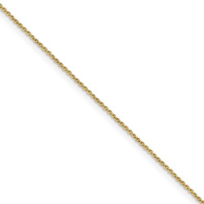 14kt 14K Yellow Solid Gold .9mm Cable Necklace Chain – Adjustable Up To 22 Inches