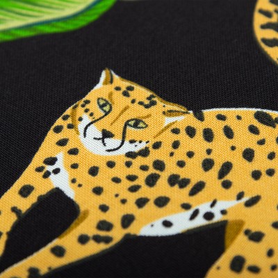 Black and Green Cheetah Print Square Outdoor Pillow