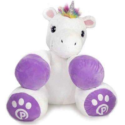 Plushible 34" Large Stuffed Unicorn Plush Animal with Rainbow Hair
