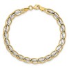 Black Bow Jewelry 14k Yellow and White Gold 6mm Two Tone Link Chain Bracelet, 7.25 Inch - 4 of 4
