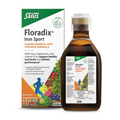 Floradix Iron Sport Liquid Mineral & Vitamin Formula - Daily Vitamin for Nutritional & Energy Support* - Vegan & Non-GMO - 8.5 fl oz