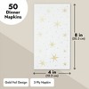 Juvale 50 Pack Gold and White Dinner Napkins with Stars, Gold Foil for Baby Shower, Birthday, Holidays, 3-Ply, 4 x 8 In - 4 of 4