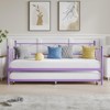 GustoWave Twin Size Daybed Frame, Heavy Duty Metal Slats Mattress Foundation Platform Sofa Bed with Trundle for Bedroom Living Room - 3 of 4
