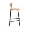 TOAOTBNBOB Modern Bar Stools Set of 2, Round Bar Chairs with Handwoven Rope Seat, Upholstered Barstools for Kitchen Island, Light Gold - 2 of 4