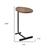 HomeRoots Set of Two Brown and Black Wood and Metal Oval End Tables - 3 of 4