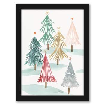 Christmas Trees I by Pi Holiday Collection Framed Print Wall Art - Americanflat