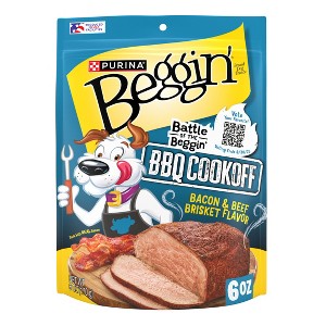 Beggin' Beef and Bacon Flavor Strips BBQ Cookoff Chewy Dog Treats - 6oz - 1 of 4