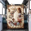 Soft Polyester Flannel Blanket with Charming Ragdoll Cat Design, Floral and Butterfly Accents, Christmas Gift. - 4 of 4