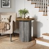 Tribesigns Round End Table, Farmhouse Side Table, Simple Night Stand for Living Room, Bedroom or Sofa Couch, Brown and Gray - 4 of 4
