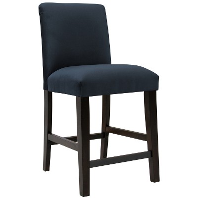 Aster Diamond Tufted Back Counter Height Barstool in Shiny Velvet Navy Blue - Skyline Furniture