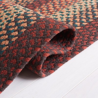 Handwoven Brown and Rust Braided Cotton Oval Rug, 3' x 5'