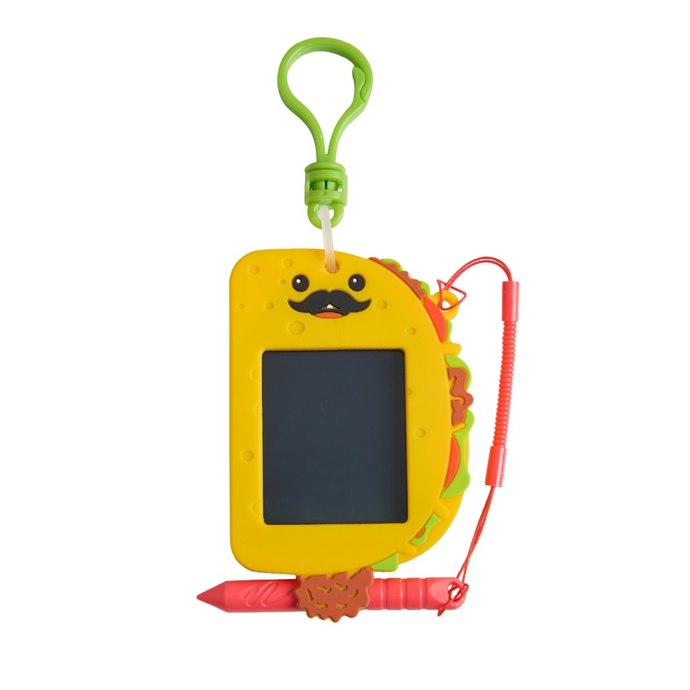 Boogie Board Scribble Pals Mini Taco 2.25” LCD Writing Tablet Keychain for Kids, Reusable Mess-Free Doodle Toy, Travel Drawing Pad, Ages 3+
