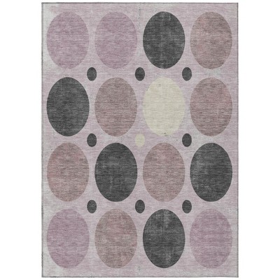 HomeRoots 10' X 14' Blush Charcoal And Ivory Geometric Washable Indoor Outdoor Area Rug
