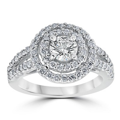 Pompeii3 1 Cttw Diamond 2 Stone Forever Us Engagement Anniversary Ring ...