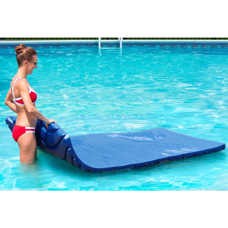 Big Joe Aquaria Roll-Up Swimming Pool Padded Soft Ripple Wave Frame Full Body Support Aqua Cell Foam Floating Luxury Lounge Float, 3 of 6