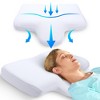 Cheer Collection Memory Foam Anti-Snore Therapeutic Neck Pillow with Contoured Head Support and Wedge Extension - White - 2 of 4