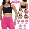 NPolar "Women’s Padded Strap Sports Bra, Square Neck Low Impact Strappy Crop Top, Removable Pads for Gym" XL Black - 2 of 4
