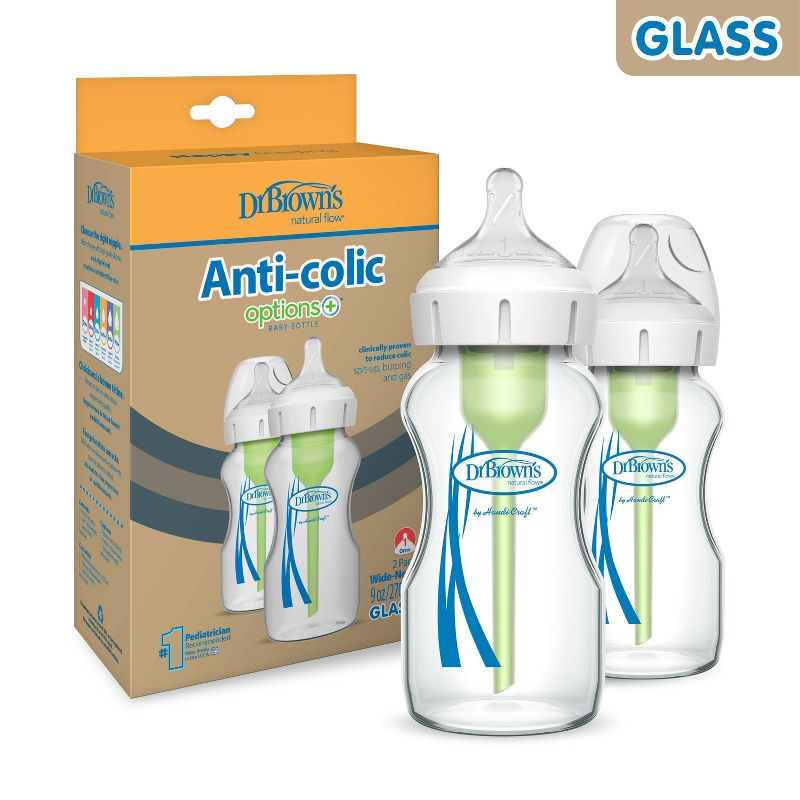 Dr. Brown's Options+ Wide-Neck Anti-Colic Glass Baby Bottle - 2pk , 4 of 18