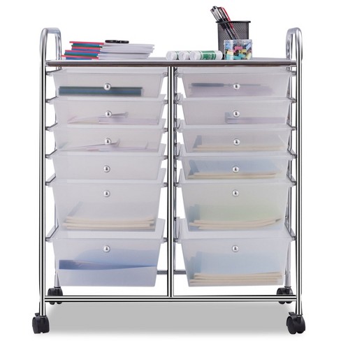 Tangkula 12-drawers Rolling Storage Cart With Organizer Top : Target