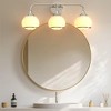 DORESshop 26.8" 3-Light Bathroom Vanity Light Fixture  Modern Nickel Wall Sconce with Frosted Glass Shades, Wall Light for Mirror Bathroom - 4 of 4