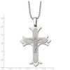 Chisel Stainless Steel Polished Laser Cut Crucifix Pendant on a 22" Ball Chain Necklace - 3 of 4