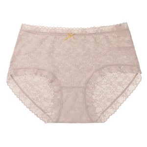 Agnes Orinda Women's Floral Lace Pattern Trim High Waist Brief Stretchy Rib Underwear - 1 of 4