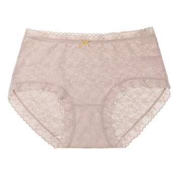 Agnes Orinda Women's Floral Lace Trim High Rise Brief Stretchy Underwear  Brown M : Target