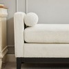 Kumasinova Boucle Upholstered Bed Bench with Fluted Wood Detail, Elegant Entryway Bench with Round Pillows, Ottoman Bench for Bedroom/Living Room - 3 of 4