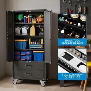 Metal Garage Storage Cabinet with Drawers, 71" Steel Rolling Tool Cabinet with Locking System - 1 of 4