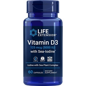 Vitamin D3 5000 IU With Sea Iodine by Life Extension  -  60 Capsule - 1 of 2