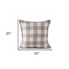 HomeRoots 20" X 20" Light Gray And Ivory Polyester Plaid Zippered Pillow - 3 of 4