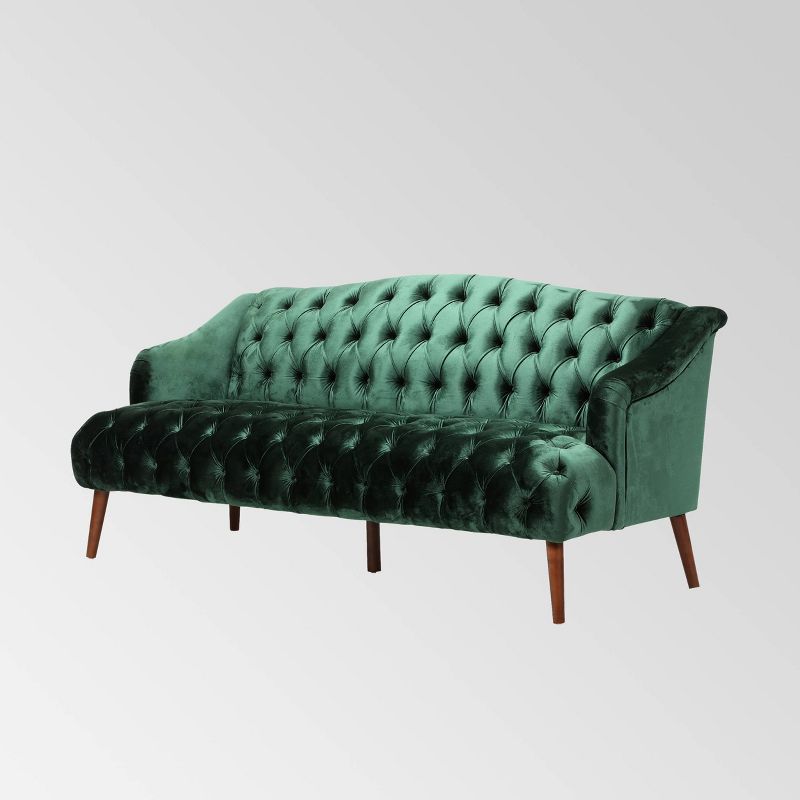 Adelia Modern Glam Tufted Velvet Sofa - Christopher Knight Home, 1 of 10