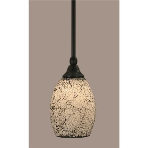 Toltec Lighting Any 1 - Light Pendant in  Matte Black with 5" Black Fusion Shade - 1 of 1