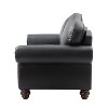 Antonia 60 Wide Chesterfield Loveseat Genuine Leather Sofa with Nailhead Trim and Rolled Armrests - 4 of 4