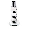 HomeRoots 7" Silver Clear And Black Block And Cylinder Crystal Tabletop Taper Candlestick - 4 of 4