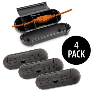 KOVOT Extension Cord Safety Cover Protectors 4 Pack | Black | Protects Plugs & Wires Against Rain & Snow - 1 of 4