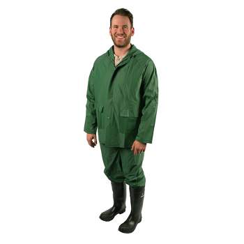 Stansport 2 Piece Laminated Industrial .2mm Thick Rainsuit Green