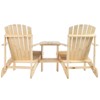 GlasFlength Patio Seating Sets Design Outdoor Lounge Armchair, for Yard and Patio, Double Seat with Center Table, Beige, 70"*34.25"*36.25" - 2 of 4