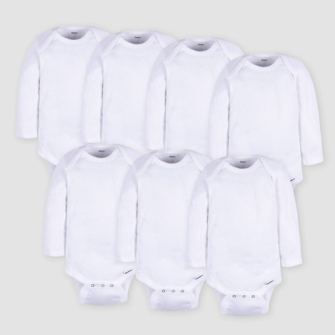 Gerber Baby 7pk Long Sleeve Onesie - White 18M