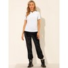 INSPIRE CHIC Women's Velvet Crew Neck Short Sleeve Casual Blouse - 2 of 4