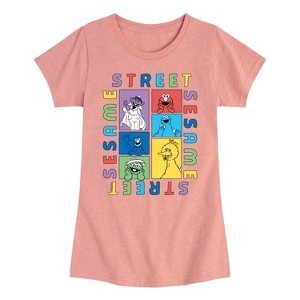Girls' - Sesame Street - Blocks Fitted Short Sleeve Graphic T-Shirt - 1 of 4