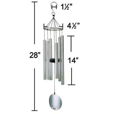 Nature's Melody 28" Silver Aluminum Outdoor Wind Chimes