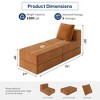 GYIIYUO 27" Single Modular Sectional Sofa Bed, 9-inch thick Memory Foam Floor Couch for Living Room Home Office, Apartment, Single - 3 of 4