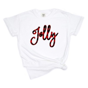 Simply Sage Market Women's Jolly Plaid Short Sleeve Garment Dyed Tee - 1 of 3