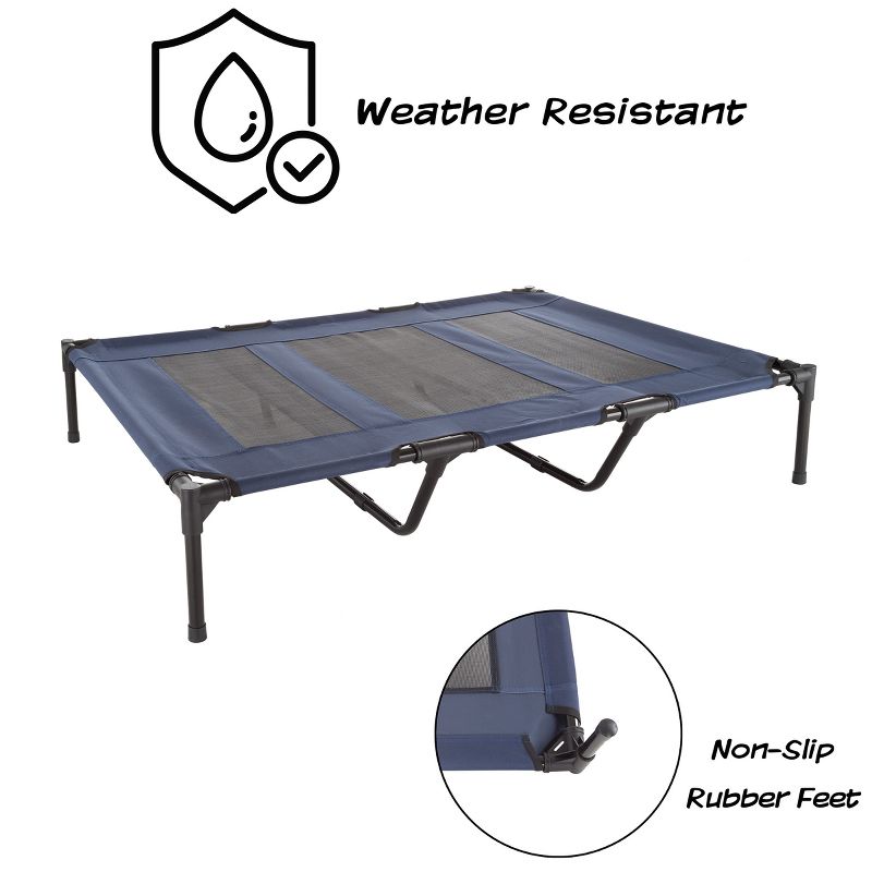 Pet Adobe Portable Elevated Pet Bed With Nonslip Feet for Indoor and Outdoor Use - Navy Blue, 4 of 8