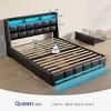 Greenstell  Bed Frame with Upholstered Storage Headboard & Drawers and Charging Station, Wood - 3 of 4